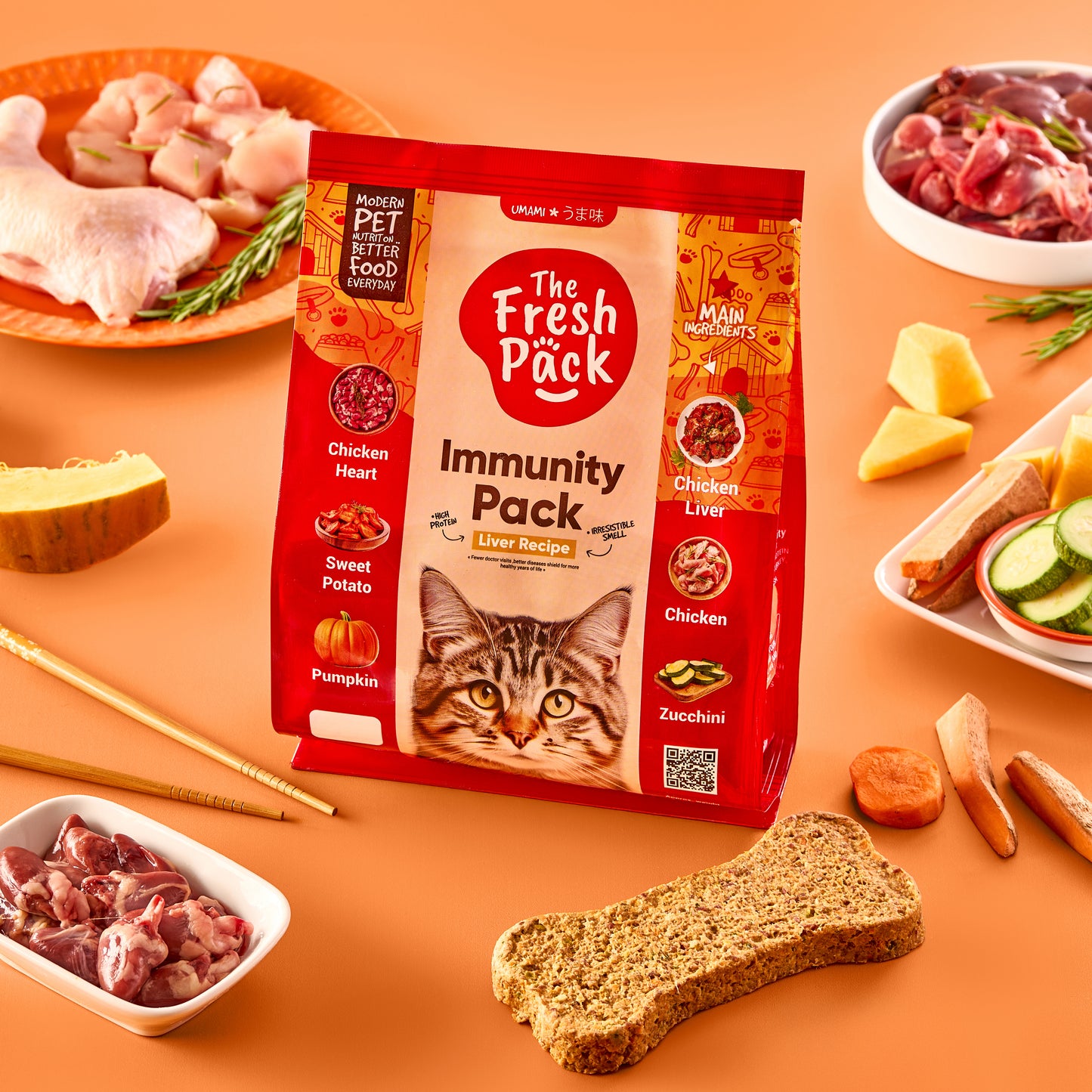 Immunity UMAMI Pack For Cats - With Chicken & Chicken Liver - Best Fresh and Healthy Food  for Cats
