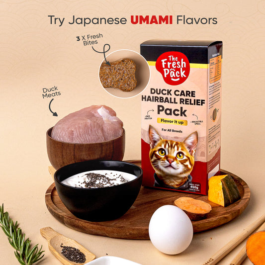 Duck Care Hairball Relife For cats - "UMAMI" 450 Grams - Best Fresh and Healthy Food  for cats