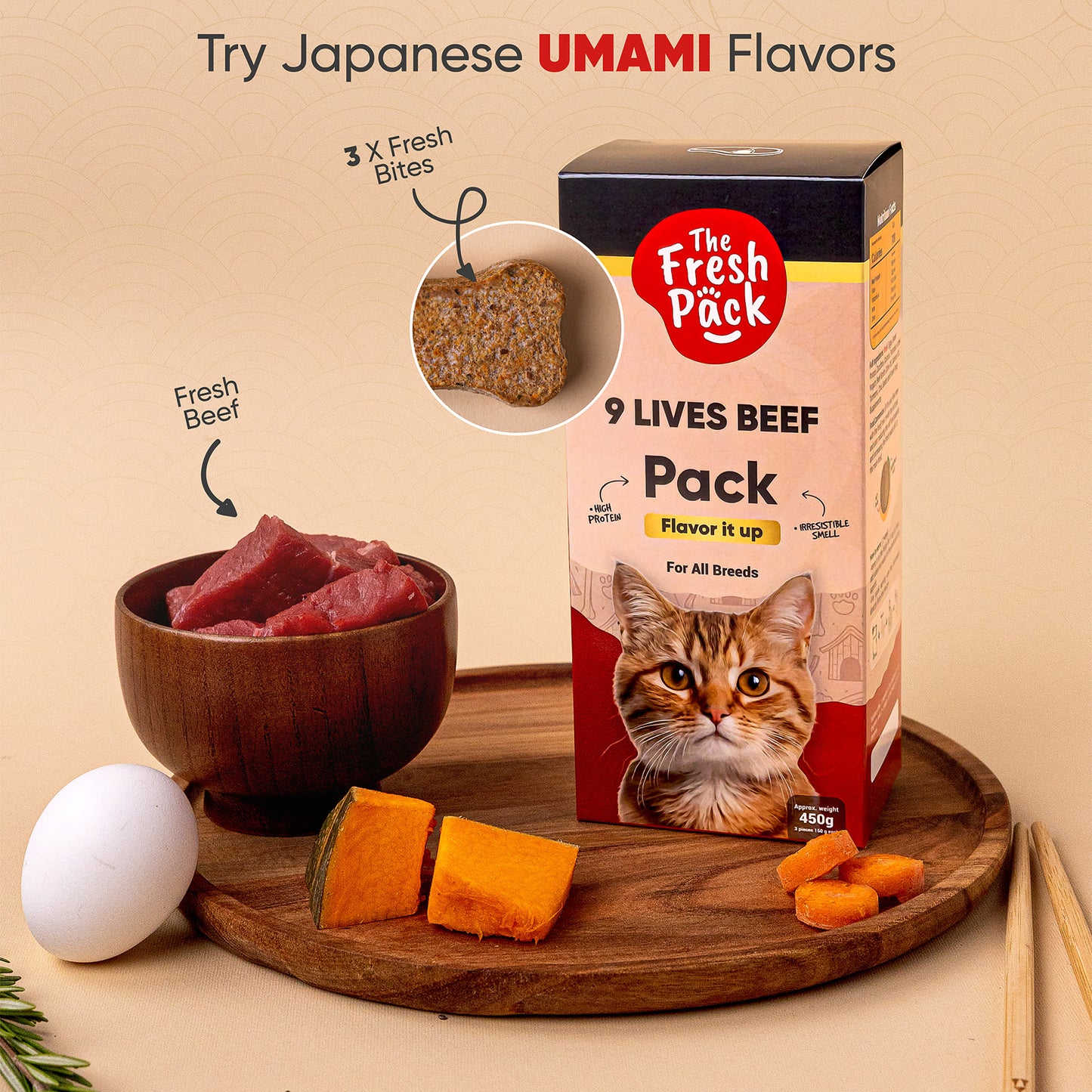 9 Lives Beef For cats - "UMAMI" 450 Grams - Best Fresh and Healthy Food  for cats