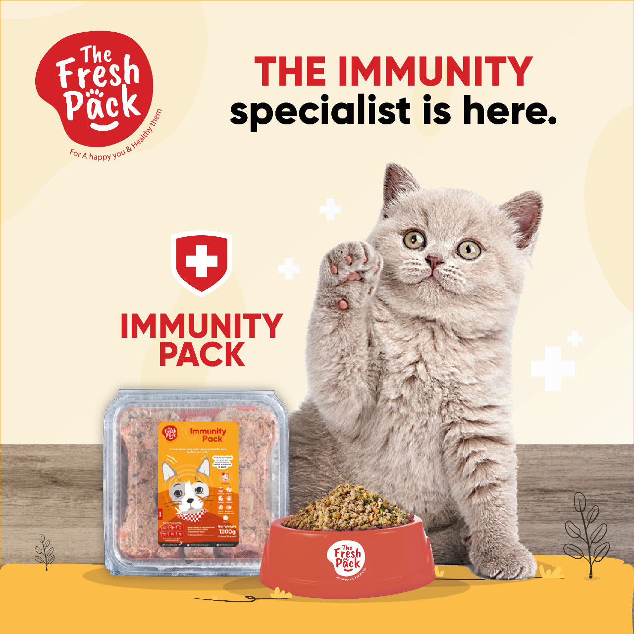 Immunity Pack For Cats - With Chicken & Chicken Liver - Best Fresh and Healthy Food  for Cats